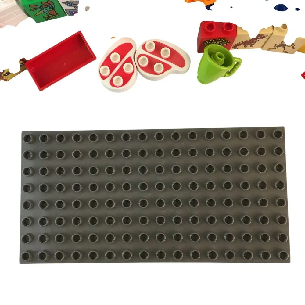 Lego Duplo Building Blocks‎ Lot 190+ Pcs Base Plate Face Eyes Steak Fence Chair